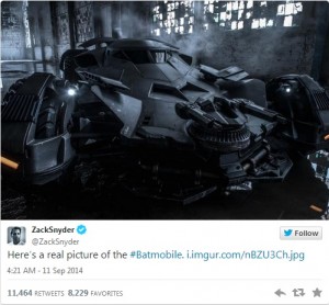 Zach Snyder Batmobile Tweet